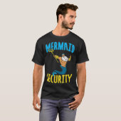 Mermaid Security Poseidon Guard Birthday Pool T-shirt (Voorkant volledig)