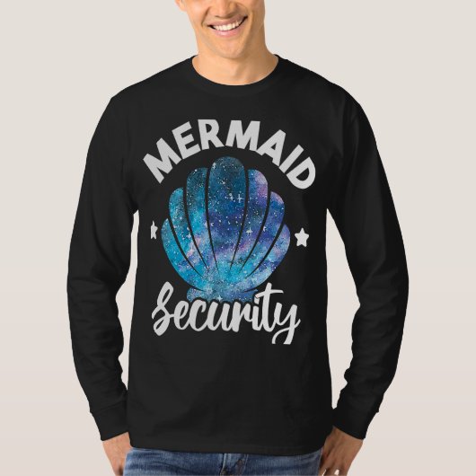 Mermaid Security Seashell Mermaid Squad Birthday P T-shirt (Voorkant)