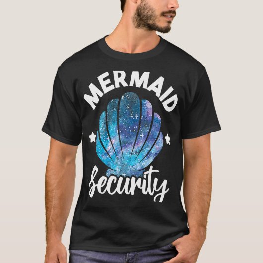 Mermaid Security Seashell Mermaid Squad Birthday P T-shirt (Voorkant)