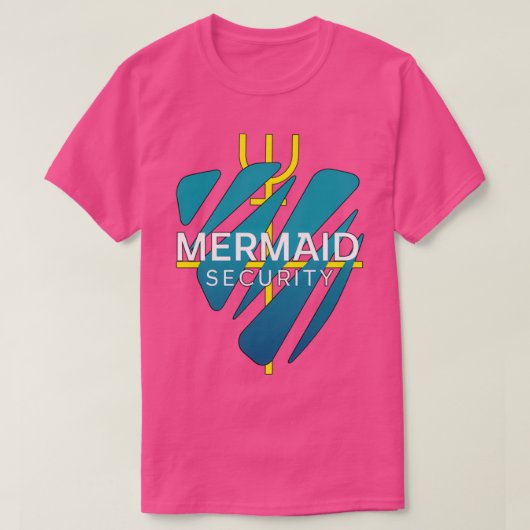 Mermaid Security Shield met Trident Cross T-shirt (Design voorkant)