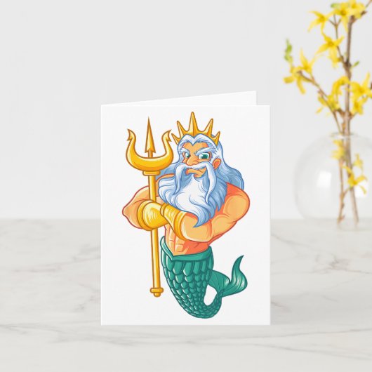 Mermaid Security Shirt _ Funny Merman Swimming Gif Kaart (Gele Bloem)