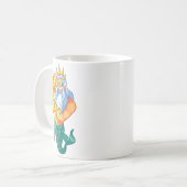 Mermaid Security Shirt _ Funny Merman Swimming Gif Koffiemok (Voorkant links)