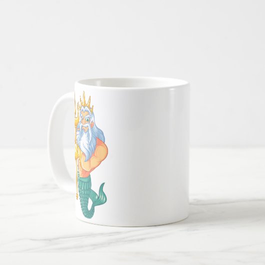 Mermaid Security Shirt _ Funny Merman Swimming Gif Koffiemok (Voorkant links)