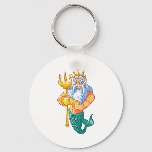 Mermaid Security Shirt _ Funny Merman Swimming Gif Sleutelhanger (Voorkant)