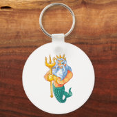 Mermaid Security Shirt _ Funny Merman Swimming Gif Sleutelhanger (Voorkant)