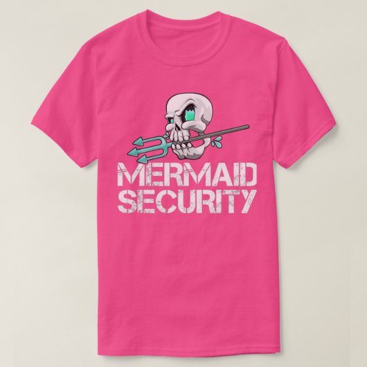 Mermaid Security Shirt Mannen Pirate Skull Swim Te (Design voorkant)