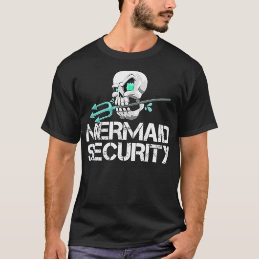 Mermaid Security Shirt Mannen Pirate Skull Swim Te (Voorkant)