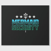 Mermaid Security Swim Team Gift Swimmer zwemmen Cadeaupapier (Vlak)