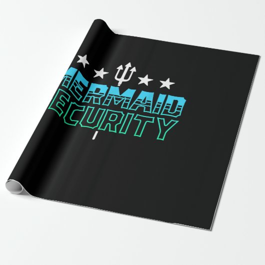 Mermaid Security Swim Team Gift Swimmer zwemmen Cadeaupapier (Uitgerold)