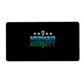 Mermaid Security Swim Team Gift Swimmer zwemmen Etiket (Voorkant)