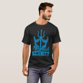 Mermaid security trident poolpartij voor mannen t-shirt (Voorkant volledig)