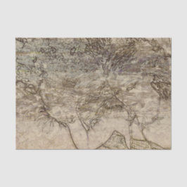 Mermaid Sepia Brown Nautical Ocean Waves Ontkoppel Tissuepapier