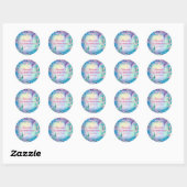 mermaid sequin Birthday Classic Round Sticker (Vel)