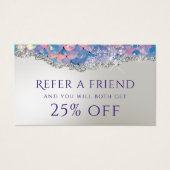 Mermaid sequin faux foil verwijzingskaart visitekaartje (Voorkant)