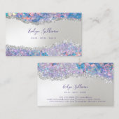 Mermaid sequin faux foil visitekaartje (Voorkant / Achterkant)