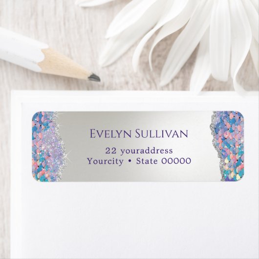 Mermaid Sequin Return Address Label (Insitu)