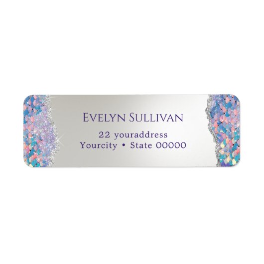 Mermaid Sequin Return Address Label (Voorkant)