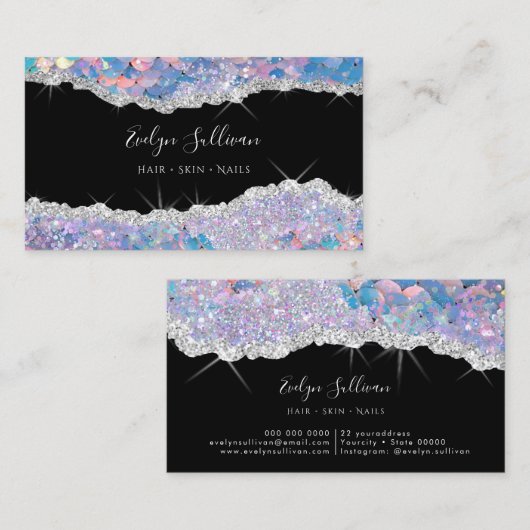 Mermaid sequin visitekaartje (Voorkant / Achterkant)