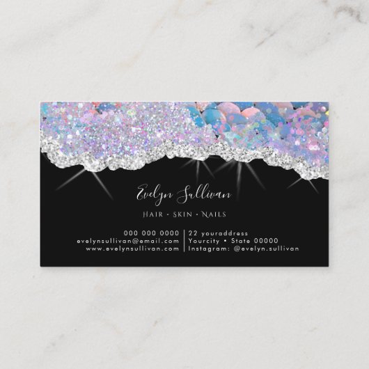 Mermaid sequin visitekaartje (Achterkant)