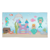 Mermaid Shell Castle Dolphin King Pillow Hoesje Kussensloop (Achterkant)