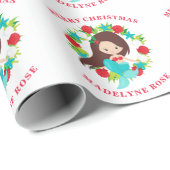 Mermaid Shells Persoonlijke naam Kerstmis Cadeaupapier (Rol Hoek)