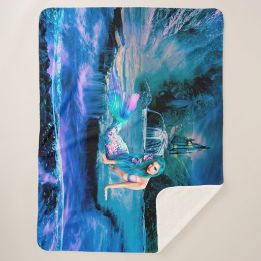 Mermaid Sherpa Deken (Voorkant)