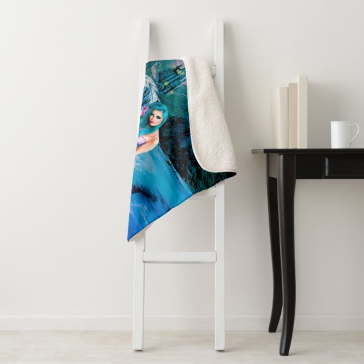 Mermaid Sherpa Deken (In situ)