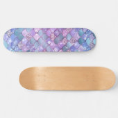 Mermaid Shimmery Satin Scales Pattern Skateboard (Horizontaal)