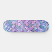 Mermaid Shimmery Satin Scales Pattern Skateboard (Horizontaal)