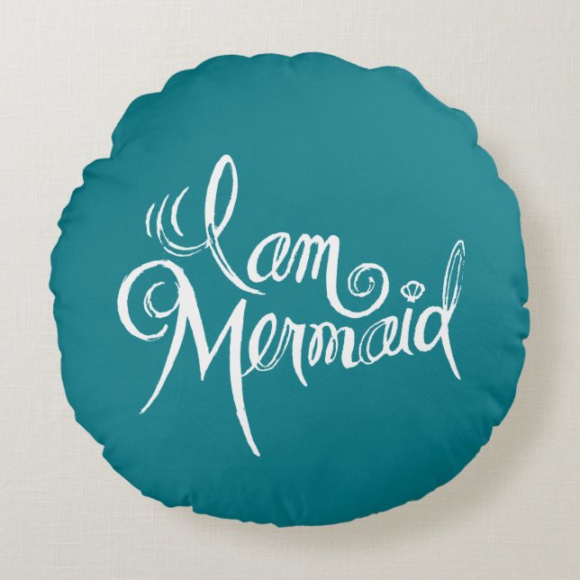 Mermaid Sierkussen Rond Kussen (Voorkant)
