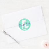 Mermaid Silhouette Bedankt Ronde Sticker (Envelop)