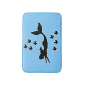 Mermaid Silhouette Blue Bath Mat (Voorkant Verticaal)