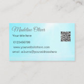 Mermaid Silhouette Blue Ocean QR Code Professional Visitekaartje (Achterkant)