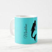 Mermaid Silhouette Blue Summer Modern Koffiemok (Voorkant links)