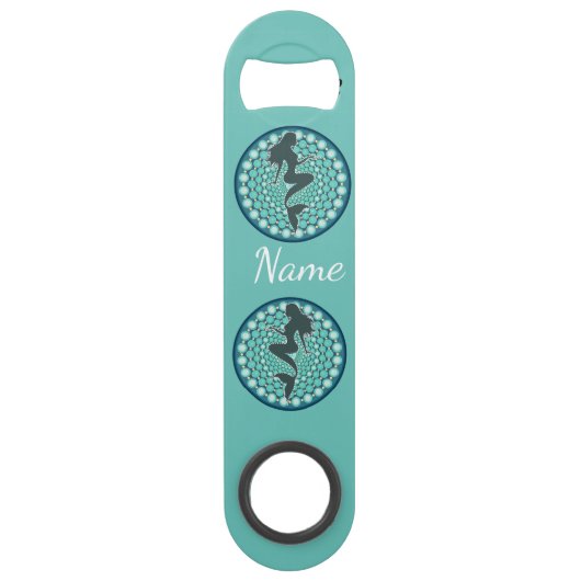 Mermaid Silhouette in Bubbles Thunder_Cove Bar Ke Speed Flessenopener (Voorkant)