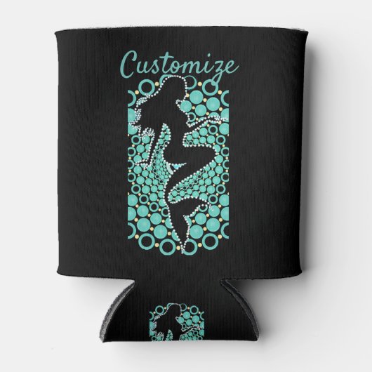 Mermaid Silhouette in Bubbles Thunder_Cove Blikjeskoeler (Voorkant)