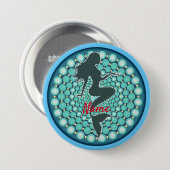 Mermaid Silhouette in Bubbles Thunder_Cove Button (Voorkant /achterkant)