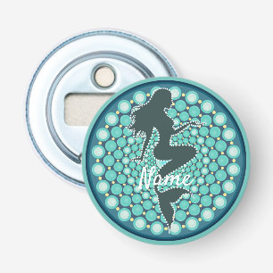 Mermaid Silhouette in Bubbles Thunder_Cove Button Flesopener