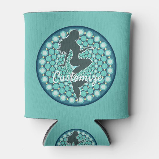 Mermaid Silhouette in Bubbles Thunder_Cove Can Coo Blikjeskoeler (Voorkant)