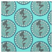 Mermaid Silhouette in Bubbles Thunder_Cove Fabric Stof (Swatch)