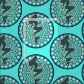 Mermaid Silhouette in Bubbles Thunder_Cove Fabric Stof (Delen)