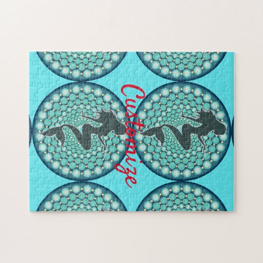 Mermaid Silhouette in Bubbles Thunder_Cove Jigzaag Legpuzzel (Horizontaal)