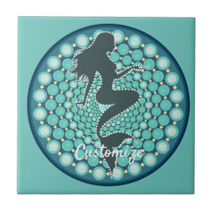 Mermaid Silhouette in Bubbles Thunder_Cove-keramie Tegeltje