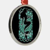 Mermaid Silhouette in Bubbles Thunder_Cove Metalen Ornament (Rechts)