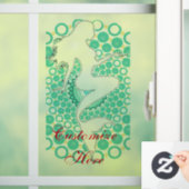 Mermaid Silhouette in Bubbles Thunder_Cove Raamsticker (Huis)