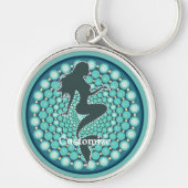 Mermaid Silhouette in Bubbles Thunder_Cove Sleutelhanger (Voorkant)