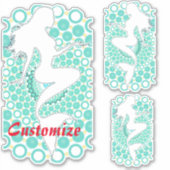 Mermaid Silhouette in Bubbles Thunder_Cove Sticker (Voorkant)