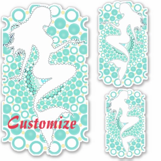 Mermaid Silhouette in Bubbles Thunder_Cove Sticker (Voorkant)