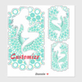 Mermaid Silhouette in Bubbles Thunder_Cove Sticker (Vel)