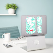 Mermaid Silhouette in Bubbles Thunder_Cove Sticker (Laptop op bureau)